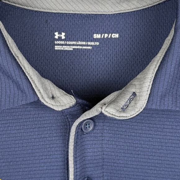 Mens Under Armour UC Berkeley Cal Blue Short Sleeve Collar Polo Tee Shirt -Small - Picture 4 of 5